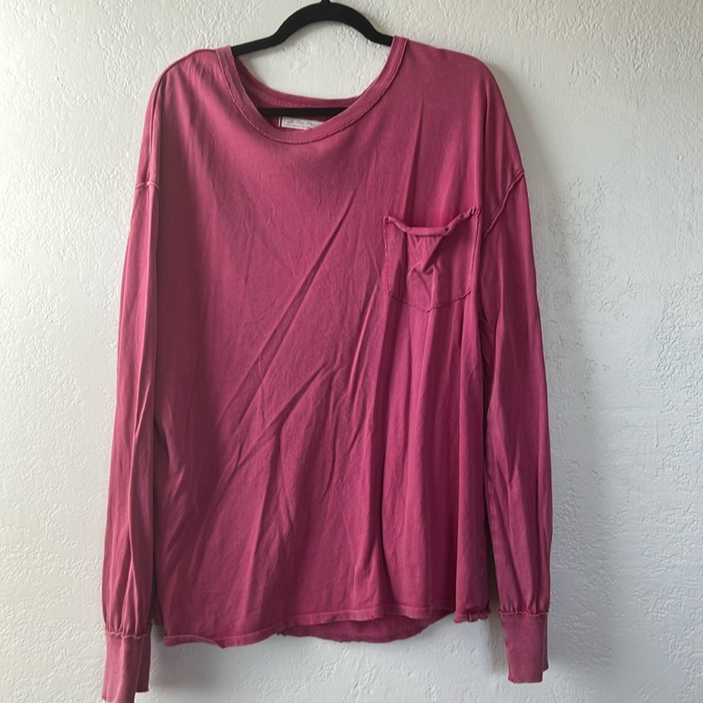 Free People oversized long sleeve shirt